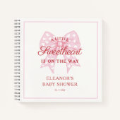 ピンクボウスイートベビーシャワーゲストブック ノートブック (正面)