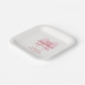 ピンクボウスイートベビーシャワーゲストブック ペーパープレート (傾斜あり)