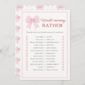 ピンクボウスウィートアートベビーはママではなくゲーム アドバイスカード (正面/裏面)