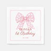 ピンクボウスウィートバースデーパーティー スタンダードカクテルナプキン (正面)