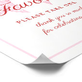 ピンクボウスウィートベビーシャワーの好意サイン ポスター (角)