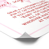 ピンクボウスウィートベビーシャワー言わないベビー ポスター (角)