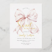 ピンクボウスウィート16ガールフォイル招待状 箔招待状 (正面)