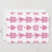 ピンクボウスウィート16ハートコケットケーキ誕生日 招待状 (裏面)