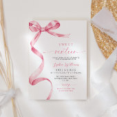 ピンクボウスウィート16誕生日招待状 招待状