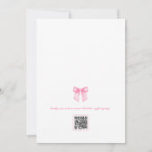 ピンクボウスクリプトブライダルシャワー招待 招待状 (裏面)