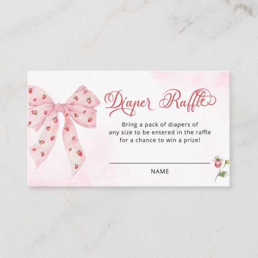 ピンクボウストロベリースイートオムツラッフル エンクロージャーカード (正面)