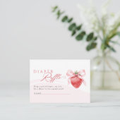 ピンクボウストロベリーベビーシャワーおむつラッフル エンクロージャーカード (スタンド正面)