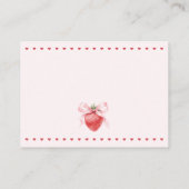 ピンクボウストロベリーベビーシャワーおむつラッフル エンクロージャーカード (裏面)