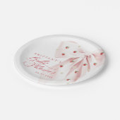 ピンクボウストロベリーベビーシャワー ペーパープレート (アングル)