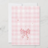 ピンクボウストロベリーベリースイートガールベビーシャワー 招待状 (裏面)