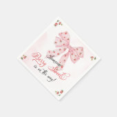 ピンクボウストロベリーベリースイートベビーシャワー スタンダードカクテルナプキン (角)