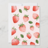 ピンクボウストロベリーベリースイートベビーシャワー 招待状 (裏面)