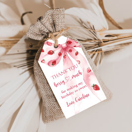 ピンクボウストロベリーベリースウィート誕生日ギフトラベル ギフトタグ