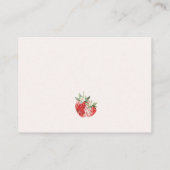 ピンクボウストロベリー赤ちゃんシャワーおむつラッフル エンクロージャーカード (裏面)