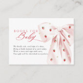ピンクボウストロベリー赤ちゃんシャワーベビー エンクロージャーカード (正面)