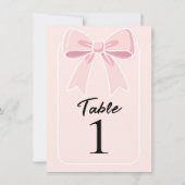 ピンクボウズキュートコケットコテージシックテーブル番号 招待状 (裏面)