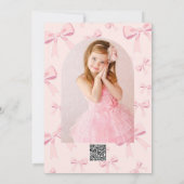 ピンクボウズキュートコケットコテージバースデーパーティー 招待状 (裏面)