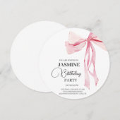 ピンクボウズトレンディーガールバースデーパーティー サンキューカード (正面/裏面)