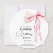 ピンクボウズトレンディーガールバースデーパーティー サンキューカード (正面)