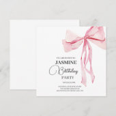 ピンクボウズトレンディーガールバースデーパーティー サンキューカード (正面/裏面)