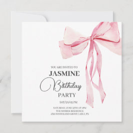 ピンクボウズトレンディーガールバースデーパーティー サンキューカード