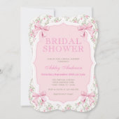 ピンクボウズヴィンテージブライダルシャワー招待 招待状 (正面)