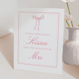 ピンクボウズ何人のキスブライダルシャワーゲーム 台座サイン