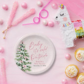 ピンクボウズ女の子ベビー寒い外の赤ちゃんシャワー ペーパープレート (パーティー)