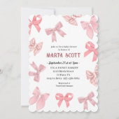 ピンクボウズ赤ちゃんシャワー 招待状 (正面)