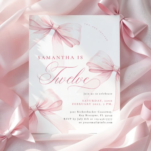 ピンクボウズ12誕生日 招待状