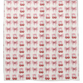 ピンクボウズ&さくらんぼコケガーリーット シャワーカーテン (正面)