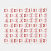 ピンクボウズ&さくらんぼコケガーリーット フリースブランケット (正面(横))