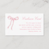 ピンクボウタイイングザノットブライダルシャワーカスタム エンクロージャーカード (正面)