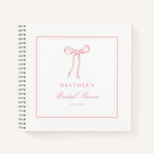 ピンクボウタイイングザノットブライダルシャワーゲストハウス ノートブック (正面)