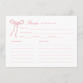 ピンクボウタイイングザノットブライダルシャワーレシピ エンクロージャーカード (正面)