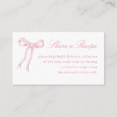 ピンクボウタイイングザノットブライダルシャワーレシピ エンクロージャーカード (正面)