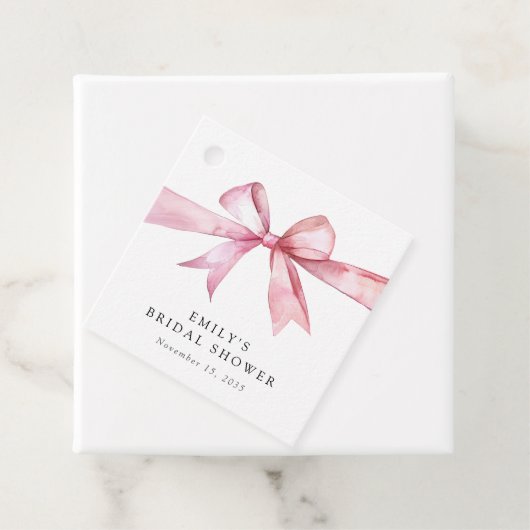 ピンクボウタイイングザノットブライダルシャワー フェイバータグ (インサイチュ)