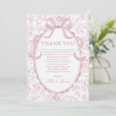 ピンクボウチャイノアイセ結婚リーフローラサンキューカード サンキューカード (スタンド正面)