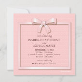 ピンクボウツインガールズベビーフォトバースアナウンス 案内状 (裏面)