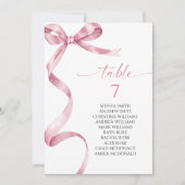 ピンクボウテーブル番号座席表 招待状 (正面)