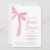 ピンクボウテーマブライダルシャワーカスタマイズ 招待状 (正面)
