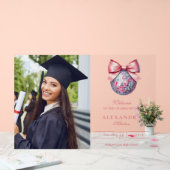 ピンクボウディスコボール卒業パーティー アクリルサイン (ウェディング)