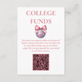 ピンクボウディスコボール卒業パーティー エンクロージャーカード (正面)