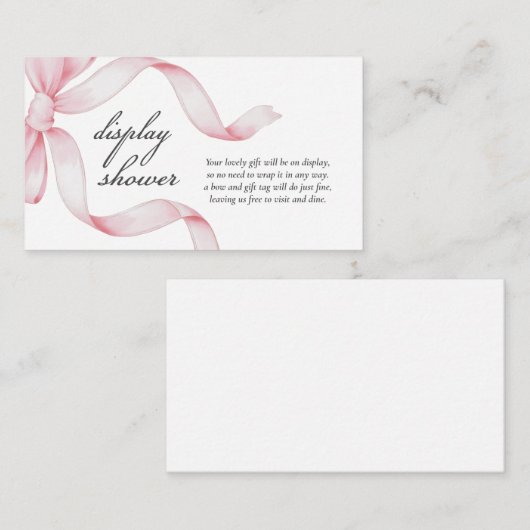 ピンクボウディスプレイシャワー エンクロージャーカード (正面/裏面)