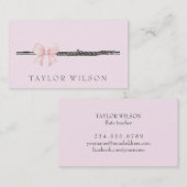 ピンクボウデザインフルート先生 名刺 (正面/裏面)