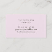 ピンクボウデザインフルート先生 名刺 (裏面)