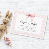 ピンクボウトイレガールベビシャワーエンクロージャカード エンクロージャーカード