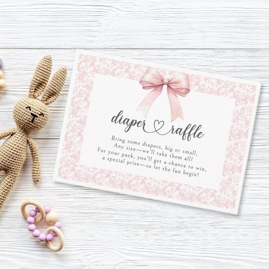 ピンクボウトイレガールベビシャワーエンクロージャカード エンクロージャーカード