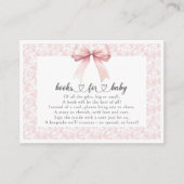 ピンクボウトイレガールベビーシャワー エンクロージャーカード (正面)